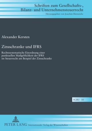 Cover image: Zinsschranke und IFRS 1st edition 9783631632734
