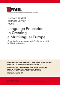 Cover image: Language Education in Creating a Multilingual Europe 1st edition 9783631639900