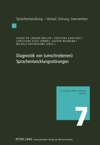 صورة الغلاف: Diagnostik von (umschriebenen) Sprachentwicklungsstoerungen 1st edition 9783631623206