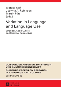 表紙画像: Variation in Language and Language Use 1st edition 9783631640203