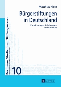 Titelbild: Buergerstiftungen in Deutschland 1st edition 9783631626795