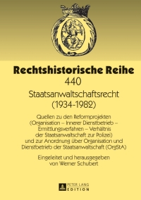 Cover image: Staatsanwaltschaftsrecht (1934-1982) 1st edition 9783631640364