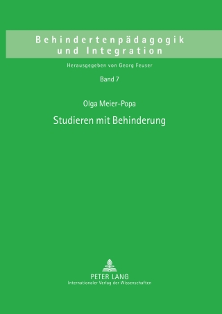 Cover image: Studieren mit Behinderung 1st edition 9783631622988