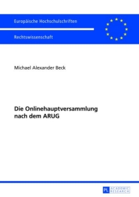 صورة الغلاف: Die Onlinehauptversammlung nach dem ARUG 1st edition 9783631628386