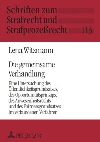 Cover image: Die gemeinsame Verhandlung 1st edition 9783631639726