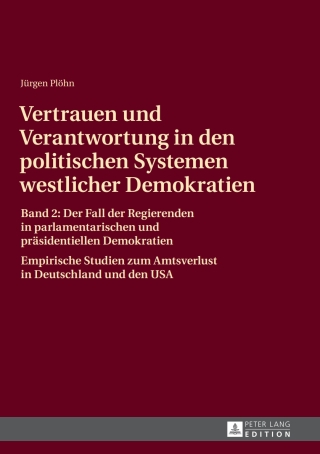 Cover image: Vertrauen und Verantwortung in den politischen Systemen westlicher Demokratien 1st edition 9783631627839