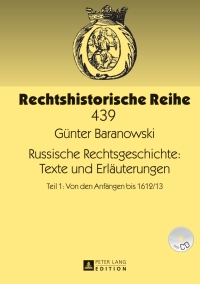 Cover image: Russische Rechtsgeschichte: Texte und Erlaeuterungen 1st edition 9783631632369