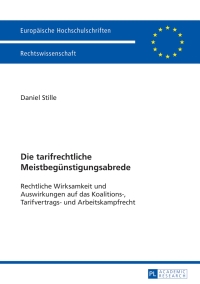 Omslagafbeelding: Die tarifrechtliche Meistbeguenstigungsabrede 1st edition 9783631625125