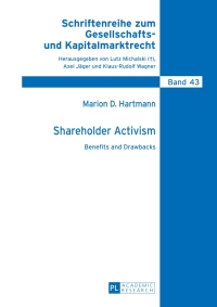 Imagen de portada: Shareholder Activism 1st edition 9783631642931