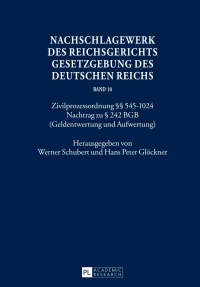 Cover image: Nachschlagewerk des Reichsgerichts – Gesetzgebung des Deutschen Reichs 1st edition 9783631641453