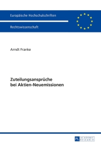 Cover image: Zuteilungsansprueche bei Aktien-Neuemissionen 1st edition 9783631644812