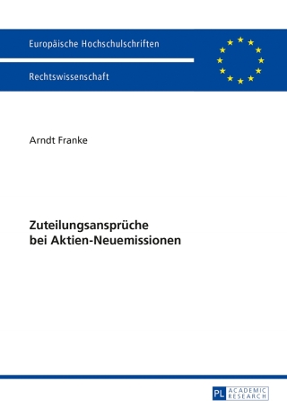 Cover image: Zuteilungsansprueche bei Aktien-Neuemissionen 1st edition 9783631644812