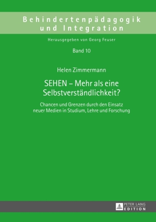 Cover image: SEHEN – Mehr als eine Selbstverstaendlichkeit? 1st edition 9783631641712