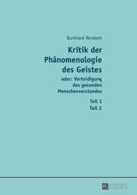 Cover image: Kritik der Phaenomenologie des Geistes 1st edition 9783631641729