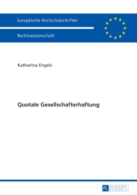 Cover image: Quotale Gesellschafterhaftung 1st edition 9783631629758