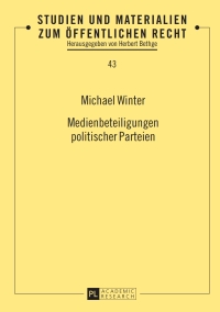 Cover image: Medienbeteiligungen politischer Parteien 1st edition 9783631641996