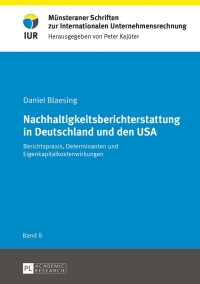 Cover image: Nachhaltigkeitsberichterstattung in Deutschland und den USA 1st edition 9783631645475