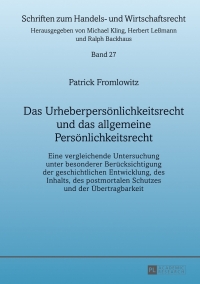 Imagen de portada: Das Urheberpersoenlichkeitsrecht und das allgemeine Persoenlichkeitsrecht 1st edition 9783631645543