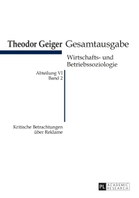 Cover image: Kritische Betrachtungen ueber Reklame 1st edition 9783631648193