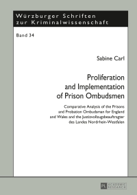 Imagen de portada: Proliferation and Implementation of Prison Ombudsmen 1st edition 9783631645598