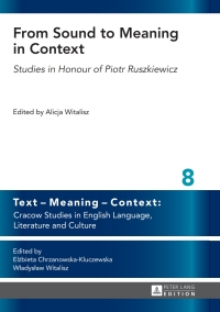 Cover image: From Sound to Meaning in Context 1st edition 9783631642139