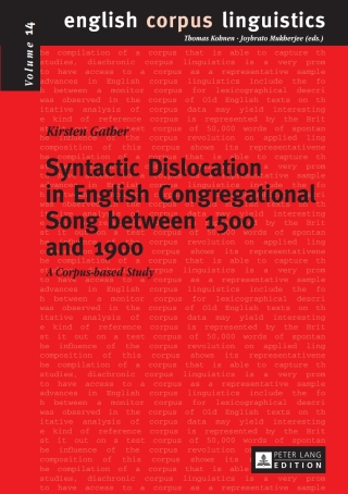 Cover image: Syntactic Dislocation in English Congregational Song between 1500 and 1900 1st edition 9783631645901