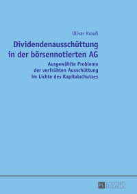 Cover image: Dividendenausschuettung in der boersennotierten AG 1st edition 9783631648865