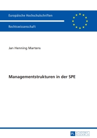 Cover image: Managementstrukturen in der SPE 1st edition 9783631628607