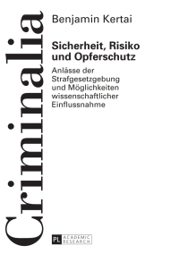 Cover image: Sicherheit, Risiko und Opferschutz 1st edition 9783631651407