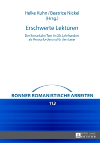 Cover image: Erschwerte Lektueren 1st edition 9783631652459