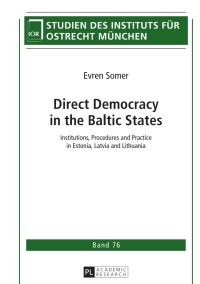 Imagen de portada: Direct Democracy in the Baltic States 1st edition 9783631652985