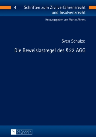 Cover image: Die Beweislastregel des § 22 AGG 1st edition 9783631651841