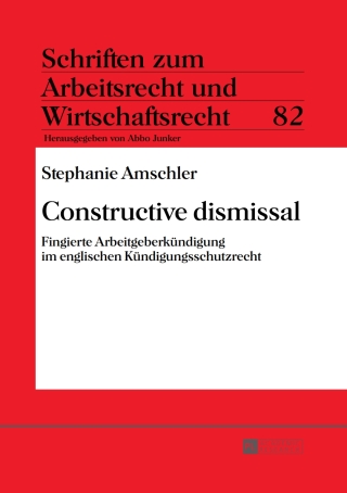 表紙画像: Constructive dismissal 1st edition 9783631654712