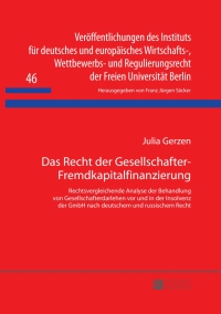 صورة الغلاف: Das Recht der Gesellschafter-Fremdkapitalfinanzierung 1st edition 9783631654842
