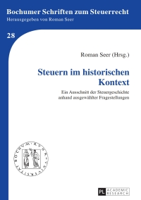 Cover image: Steuern im historischen Kontext 1st edition 9783631652299