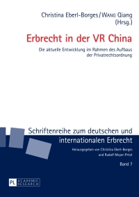 Titelbild: Erbrecht in der VR China 1st edition 9783631658345