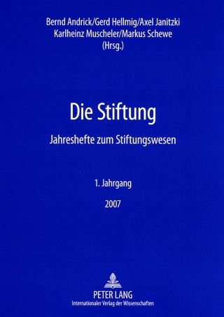 Cover image: Die Stiftung 1st edition 9783631569832
