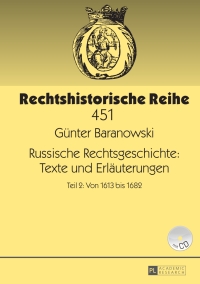 Imagen de portada: Russische Rechtsgeschichte: Texte und Erlaeuterungen 1st edition 9783631657850