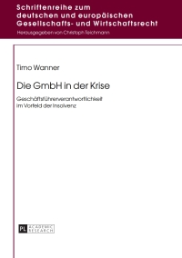 Cover image: Die GmbH in der Krise 1st edition 9783631662335