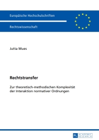 Titelbild: Rechtstransfer 1st edition 9783631659236