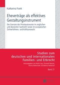 صورة الغلاف: Ehevertraege als effektives Gestaltungsinstrument 1st edition 9783631660386