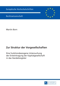 صورة الغلاف: Zur Struktur der Vorgesellschaften 1st edition 9783631660607
