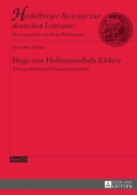 Cover image: Hugo von Hofmannsthals «Elektra» 1st edition 9783631662601