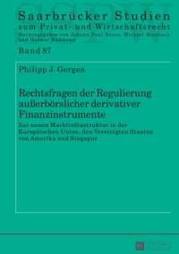Cover image: Rechtsfragen der Regulierung außerboerslicher derivativer Finanzinstrumente 1st edition 9783631660829