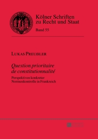 Cover image: «Question prioritaire de constitutionnalité» 1st edition 9783631664254