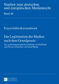 Cover image: Die Legitimation der Medien nach dem Grundgesetz 1st edition 9783631664308