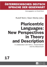 Imagen de portada: Pluricentric Languages: New Perspectives in Theory and Description 1st edition 9783631664339