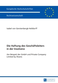 Imagen de portada: Die Haftung des Geschaeftsleiters in der Insolvenz 1st edition 9783631664490