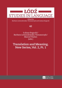 表紙画像: Translation and Meaning. New Series, Vol. 2, Pt. 1 1st edition 9783631661994