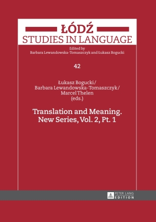 Imagen de portada: Translation and Meaning. New Series, Vol. 2, Pt. 1 1st edition 9783631661994